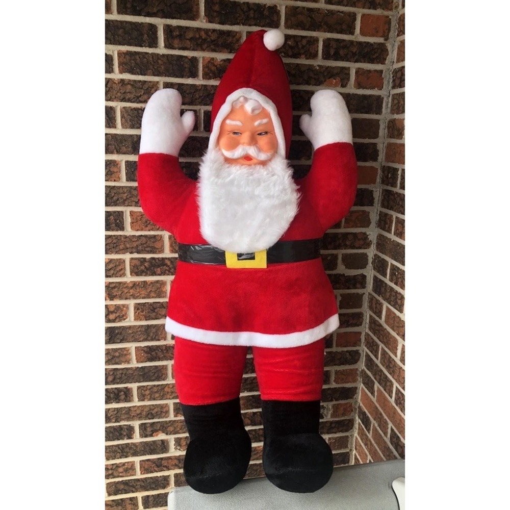 Vintage Rubber Face Santa Claus Doll By Ace Novelty Co Korea Large 45x22